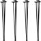 STILISTA® 4er Set Hairpin Legs Möbelfüße mit DREI Stangen 30 bis 70 cm, schwarz oder Silber