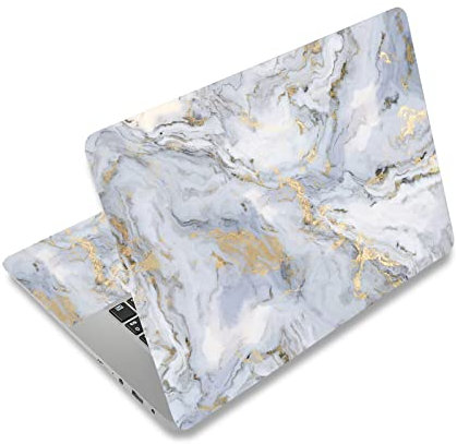 AIMSA Laptop Skin Sticker Decal, 12 13 13.3 14 15 15.4 15.6 inch Laptop Art Decal Protector Notebook Netbook PC 15.6 Universal Vinyl Cover, Grey Gold Marble