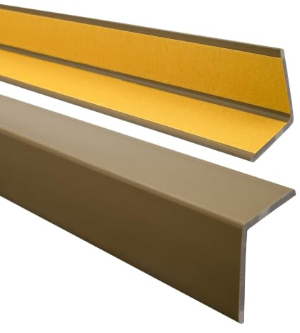 Quest Winkelprofil PVC 40x40 mm selbstklebend - Messing, 150 cm | Elastischer Eckschutz & Abschlussleiste, für Wand-, Möbel- & Türkanten, feuchtigkeitsbeständig, leicht zu montieren