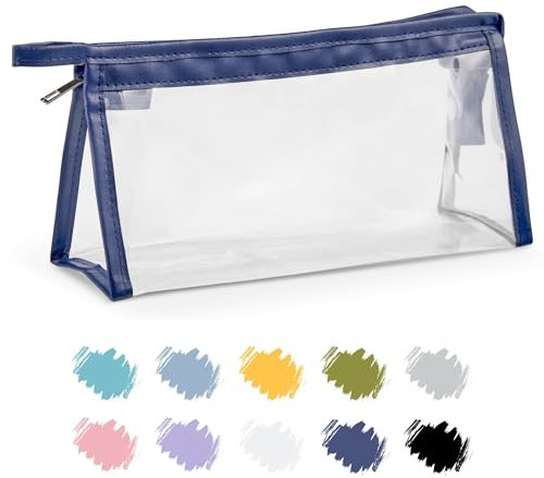 Soul Projekt Marineblau Federmäppchen Durchsichtige, Aesthetic Mäppchen PVC Frauen, Kosmetiktasche, Pencil Case, Federmappe für Kinder, Damen, Pinseltasche Schule Uni, Toilettenartikel Kosmetiktaschen