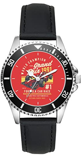 KIESENBERG Herrenuhr Formel 1 Rennsport Retro Fan Armbanduhr Geschenk Analog Quartz Lederarmband Uhr L-21274