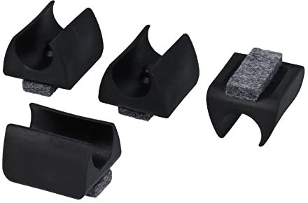 GleitGut 4 x Klemmgleiter für Freischwinger Filzgleiter für Schwingstuhl Rundrohr schwarz mit Zapfen 13 mm