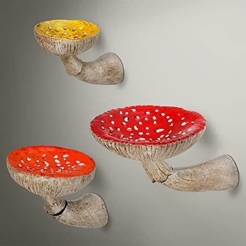 Niedliches Wandregal mit Pilz-Motiv, skurrilen Pilz-Raumdekoration, Wandmontage, Hängeregale für Schlafzimmer, Wohnzimmer, Badezimmer, Küche (3 Stück, gemischte Größen)