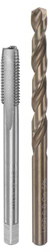 sourcing map Tap & Bit Sets, M7 x 1 H2 Left Hand Straight Flute Machine Thread Milling Tap, 6mm M35 Cobalt High Speed Steel (HSS-CO) Twist Drill Bit