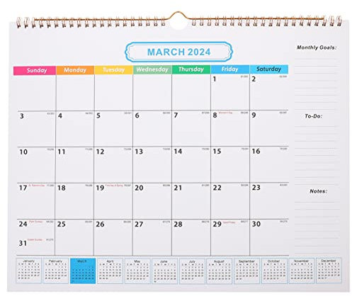 Stabiler Monatlicher Wandkalender mit Loch Zum Aufhängen 2023–2024 Terminkalender für Den Täglichen Gebrauch