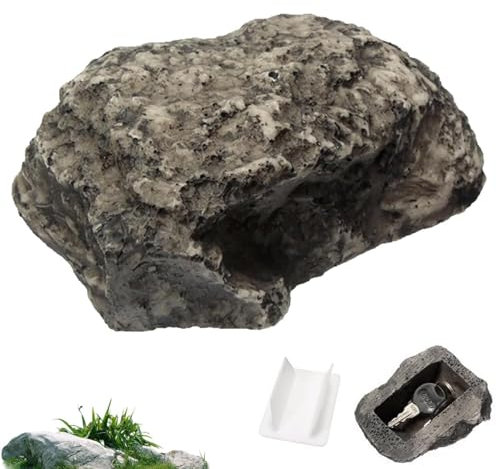 Fake Rock Key Hider Wasserdicht Staubdicht Real Stone/Pine Nuts Form Safe Stone Key Box für Ersatzschlüssel,Fake Rock Key Hider Dekoration Real Look and Feel Stein, Garten, Outdoor, Geocaching(Stone )