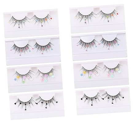 Beavorty 8paare Bunter Glitzer Wimpern Künstliche Wimpern Mit Pailletten Für Einen Strahlenden Look Für Besondere Anlässe Und Make-up-styles