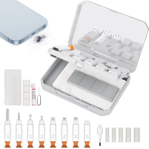 JiaTeums Reinigungswerkzeug für iPhone-Ladeanschluss, USB-C-Reinigungsset für Handy, Airpod, Reparatur-Set für Laptop, PC, Datenkabel (weiß)