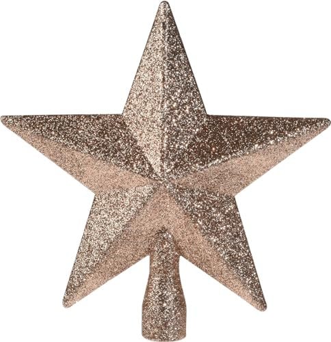 Bambelaa! Weihnachtsbaumspitze Christbaum Dekoration Weihnachten Ornament Glitzernd Stern Größe Ca. 18 cm Champagner