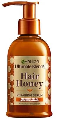 Garnier Ultimate Blends Hair Honey Repairing Non -Sticky Serum 115ml | Non-Greasy, Up To 6X Smoother, Reduces Up To 94% Of Split Ends In One Use, Damaged Hair, Cruelty-Free