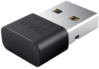 Trust Myna Adaptador Bluetooth 5.3 para PC, Velocidad de Transferencia 3 Mbps, Transmisor Dongle Alcance Inalámbrico 10 m, Mini Receptor Bluetooth USB para Ordenador, Portátil, Windows - Negro