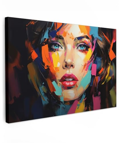 MuchoWow© Wandbilder 90x60 cm Wohnzimmer Wanddeko Schlafzimmer Zimmerdeko Fotowand Zimmer Deko auf Wand Dekoration Wall Art Frau - Kunst - Abstrakt - Porträt