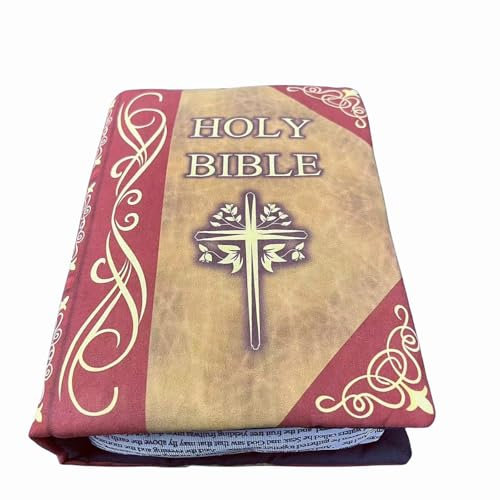 Generic Lustiges Buch-Plüschkissen – zu öffnende Buchform, Bibelvers-Kissen, Heiliges Bibel-Kissen, Buch, Plüsch, das sich öffnet, kreatives Plüsch-Stoffbuch, für Sofa oder Schlafzimmer