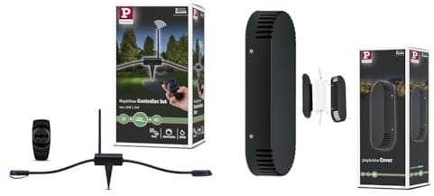 Paulmann 180.11 Outdoor Plug & Shine Controller IP68 Remote Control 18011 Fernbedienung Aussenleuchten Zubehör & 939.04 Outdoor Plug & Shine Cover Kunststoff 93904 Trafobox Aussenleuchten Zubehör