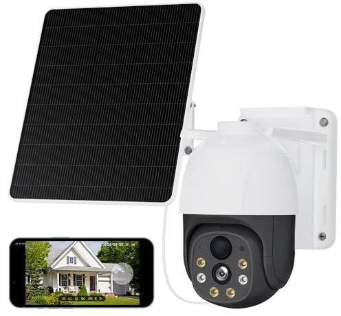 XIAOVV 4G LTE Überwachungskamera Aussen Akku mit SIM Karte,Solar Outdoor-Kamera,4MP Auflösung,10.000 mAh Akku,360° Drehung,IP65 wasserdicht,PIR Erkennung,2-Wege-Audio, (P5 Plus)