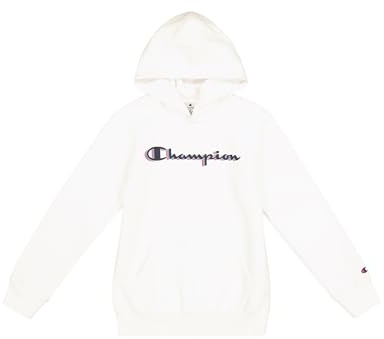 Champion Legacy Boy - Big Logo Hoodie, Felpa con Cappuccio Bambino, White (WW001),