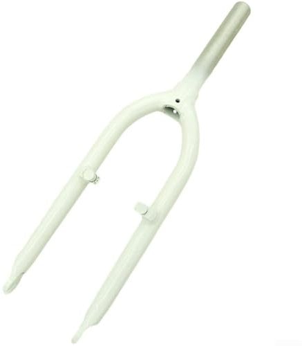 Bicycle Fork, 20inch Ultra-Light Aluminum Pneumatic Shock Absorber Front Fork, MTB Folding Bike Front V Brake Fork Top Tube 28.6MMX170MM(white)