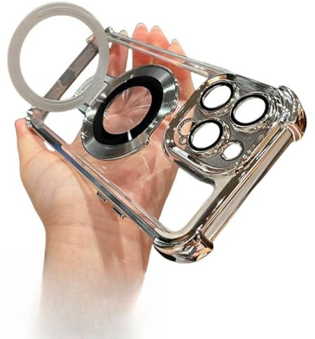 Anti-Fall Phone Case with Invisible Ring Stand Shockproof Corners Kickstand Phone Case for IPhone Airbag Phone Case (xr,Silver)