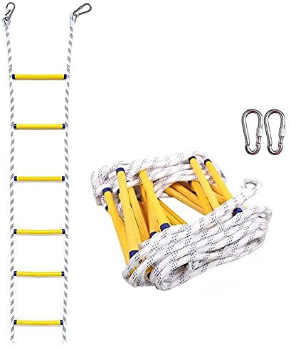 PNAJFUEL Strickleiter,Sicherheitsleiter,Fluchtleiter Nylon Strickleiter Notfall Feuer Flucht Strickleiter Mit Haken/4M