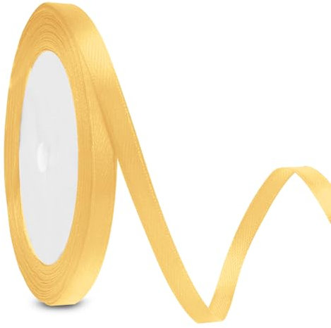 Geschenkband Gold 6mm 23m Verpackungsbänder Geschenkband Weihnachten Schleifenband Weihnachten Stoffband Goldenes Band Seidenband Bänder Zum Basteln Geschenkverpackung Weihnachten Dekoband Satinbänder