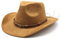 HIQIU Unisex Breite Krempe Panama Westernhut Wildleder Cowboyhut Ethnischer Stil Cowgirl-Hut mit Seildekoration für Damen und Herren (DE/NL/SE/PL, Alphanumerisch, Einheitsgröße, M, B1# Khaki)