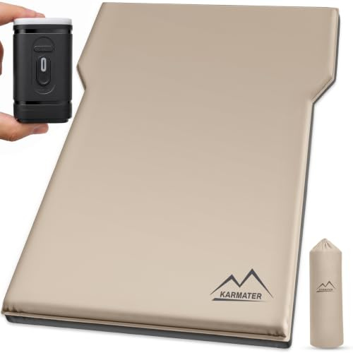 SUV Air Mattress Car Bed Camping, Inflatable Car Camping Pad with Air Pump, Ultrathick Memory Foam Camping Mattress, 9.0 R-Value Insulated Sleeping Pad 2 Person, Camping Mat for Hiking and Backpacking