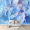 Papier Peint Panoramique Papillon Fleurs Bleu 200x140 cm Papier Peint Intissé Mural, Poster Geant Mural 3D, pour Salon Chambre d'enfants restaurant Décoration Murale