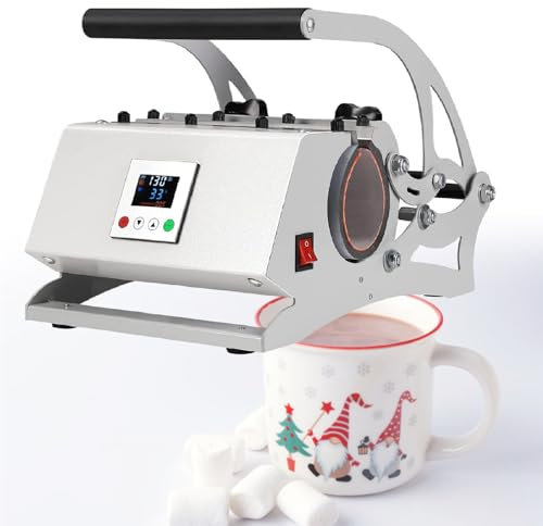 KJZHFOZ Max 30 OZ Gray Mug Heat Press Touch Screen, for Straight & Tapered Skinny Sublimation Tumbler with Handle Sublimation Printing,220V