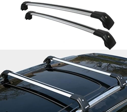 FQYZJDCZ Dachgepäckträger Querträger für Yaris 2013-2020, Auto Dachgepäckträger Querträger Dachreling Schienen Träger Halter Zubehör,C-Silver Black