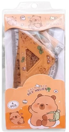 Set di goniometri geometrici, righello a tema Capybara, per capibara, forniture scolastiche capibara, strumenti di misurazione geometrica, strumenti di geometria scolastica per scuola e uso