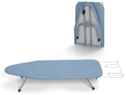 BlissBoard Mini asse da stiro pieghevole con piedini antiscivolo, tavolo da stiro compatto per viaggi, 78,7 x 30,5 cm, blu