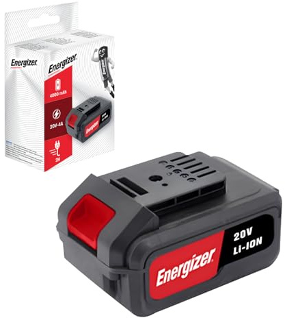 Energizer 20 V 4 A Lithium-Ionen-Akku – Hohe Kapazität 80 Wh – Kompatibel mit Elektrowerkzeugen – Schnelles Aufladen 120 Min., Robust und leistungsstark