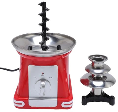 Elektrischer Fondue-Turm für Party-Buffet Mini-Schokoladen Brunnen aus Edelstahl (24/17/16cm)
