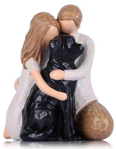 Black Lab Hundeengel Figur – Handbemalte Gedenkstatue und Andenken, Hundeliebhaber, Heimdekoration, Geschenk für Paare, Freundin, Ehefrau – Hochzeits-, Weihnachts- und Geburtstagsgeschenk