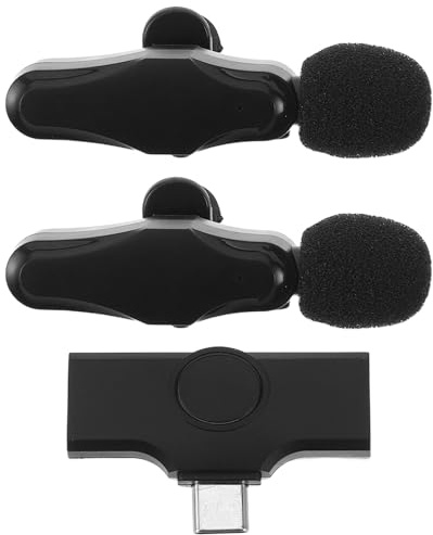 Kabelloses Lavalier Mikrofon Typ C 2, 4g mit 1 Satz Schwarz Abs | Kameras und Mobiltelefon, Podcasting und Interviews, Plug Play mit Rauschminderung