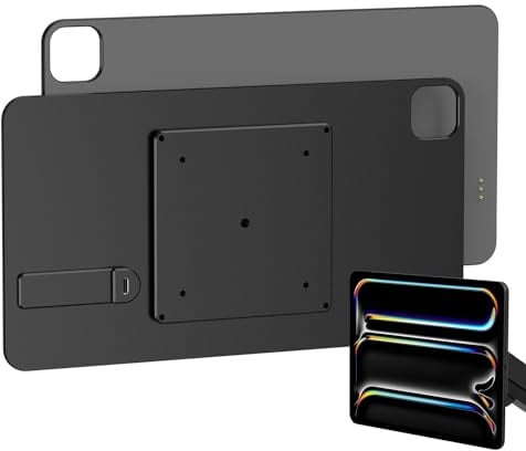 GEWOKLIY Magnetisches kabelloses Ladepaneel, verstellbare VESA-Halterung aus Aluminiumlegierung für iPad Pro 13 M4/M5, kompatibel mit 75/100 mm und 17 mm Kugelkopf (Arm Nicht im Lieferumfang enth