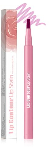 Lip Contour Lip Stain, marqueur de crayon à lèvres longue durée et imperméable, stylo anti-taches et anti-transfert, maquillage teinté pour le contour des lèvres pour femmes et filles (#1)