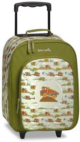 Ragusa-Trade Lastwagen Truck Kinder Trolley Kinderkoffer Polyester 42 x 32 x 16/21 cm - verstellbare und fixierbare Teleskopstange, olivegrün