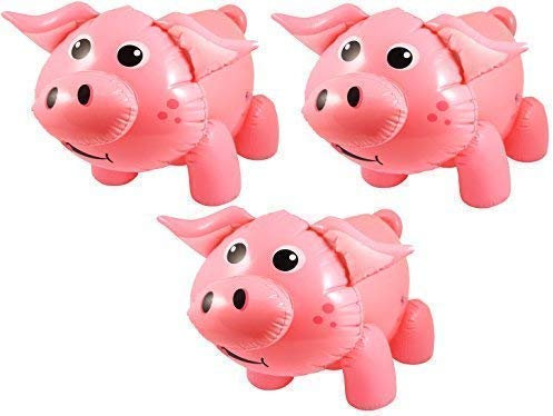 Henbrandt (3er Pack aufblasbar Rosa Schwein 55cm Party Stromversorgung