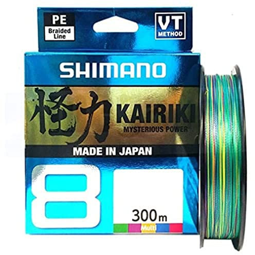 Shimano Kairiki 8, 300 Meter, 0,130 mm/8,2 kg, geflochtene Angelschnur, 59Wpla68R22, bunt