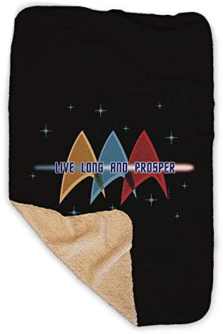 Star Trek: The Original Series Live Long and Prosper Deltas Sherpa-Decke, offizielles Lizenzprodukt, 94 x 144,8 cm