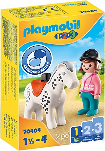 Playmobil 1.2.3 70404 Cavalière avec Cheval 1.2.3 1.2.3-18-36 Mois Ses Premiers