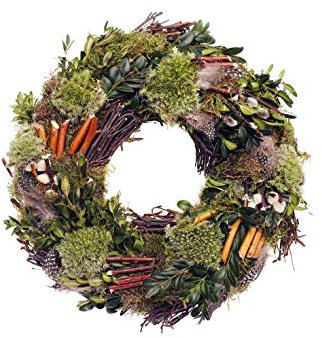 Türkranz mit frischem Buchsbaum Ø 30cm grün braun natur CreaFlor Home