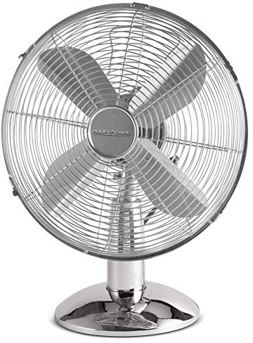 Tischventilator 25 cm Metall 3 Stufen Ventilator Oszillierend (Windmaschine, 30 Watt, Höhe 39 cm, Leise, Sicherer Stand)