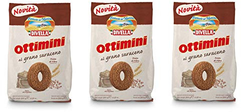 3x Divella Ottimini al Grano Saraceno Buchweizen Shortbread Kekse 300g Biscuits Cookies italienische Kekse