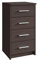 MATKAM Kommode Bodo 4S mit Vier Schubladen, H/B/T 75 x 40 x 35 cm, Griffe in Metall-Optik, Führungsschienen aus Metall (Wenge)