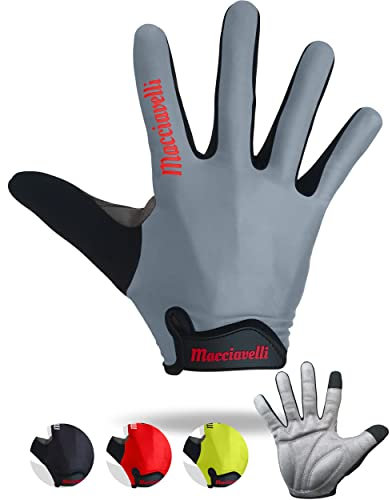 MACCIAVELLI Fahrradhandschuhe Herren Damen lang - MTB Handschuhe - Vollfinger Touchscreen Fahrrad Handschuhe Sommer für Rennrad und Mountainbike