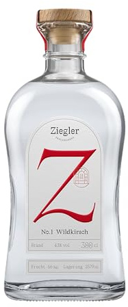 Ziegler No. 1 Wildkirsch Obstbrand 43 Prozent (1x 3l) - Edler Kirschbrand mit intensivem Fruchtaroma