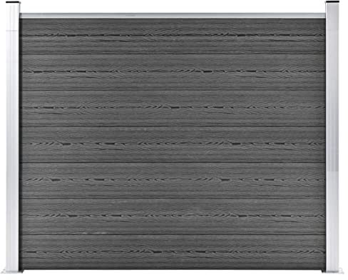 MOONAIRY Zaunelement, Sichtschutzzaun, Balkon Windschutz, Balkon Zaun, Balkon Sichtschutz, Sichtschutzmatte, WPC 180x146 cm Schwarz