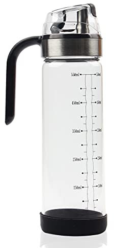 PFativant Ölflasche 550ml Olivenöl Spender Glasölflasche Automatisches Öffnen und Schließen für Sojasauce Olivenöl Essig Behälter mit klarer Skala